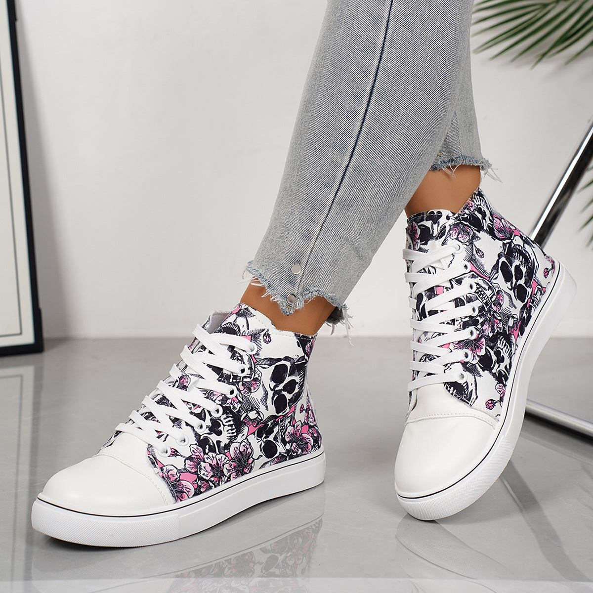 Women's High-Top Canvas Sneakers