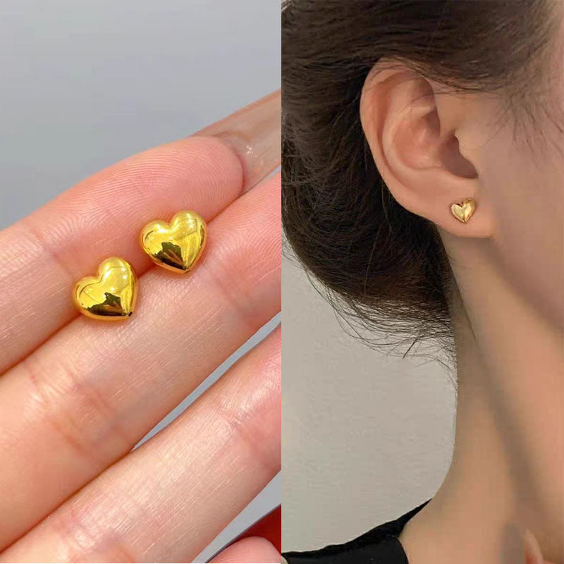 925 Gold Earrings Women's Retro