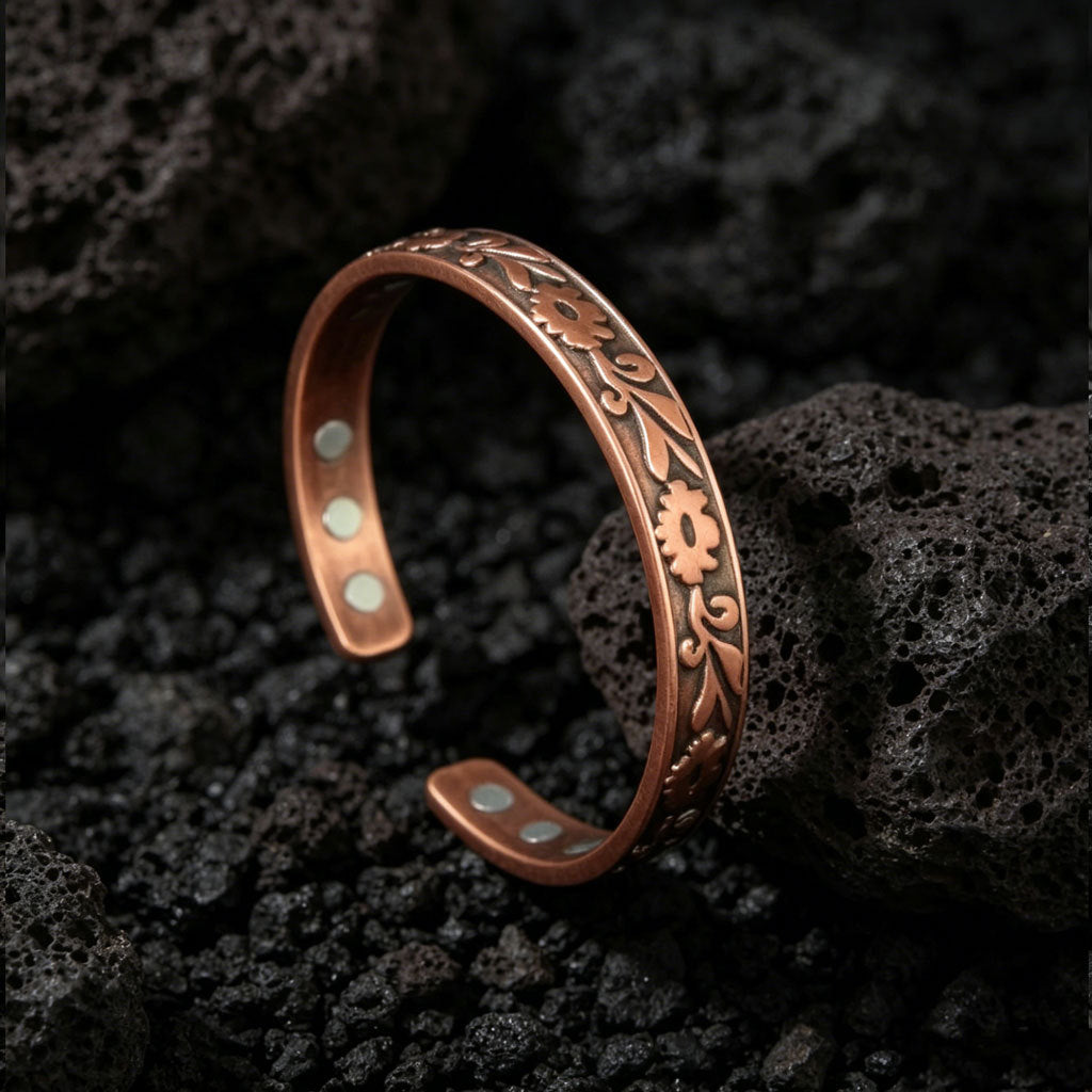 Magnetic Red Copper Bracelet Vintage And Fashionable