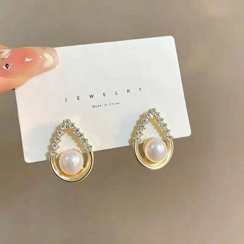 925 Gold Earrings Women's Retro