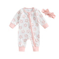 Floral-print Zip-up Jumpsuit For Girls