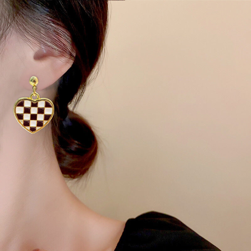 925 Gold Earrings Women's Retro