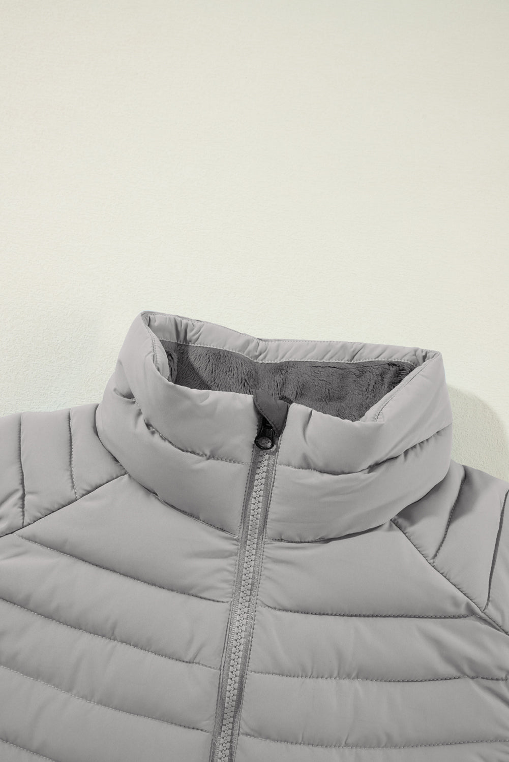 Standing Collar Zip Up Puffer Vest