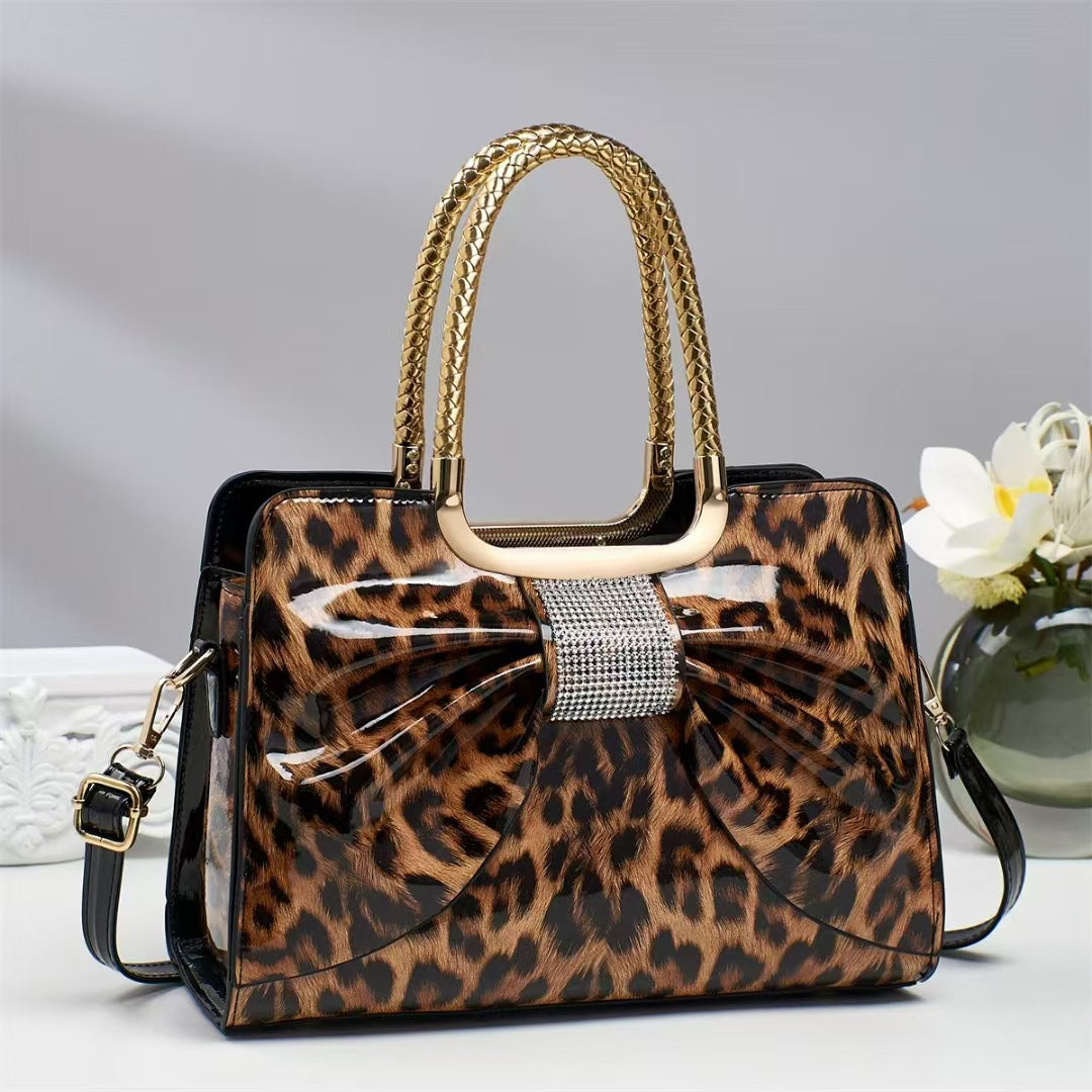 Embellished Chic Leopard-print Women's Bag