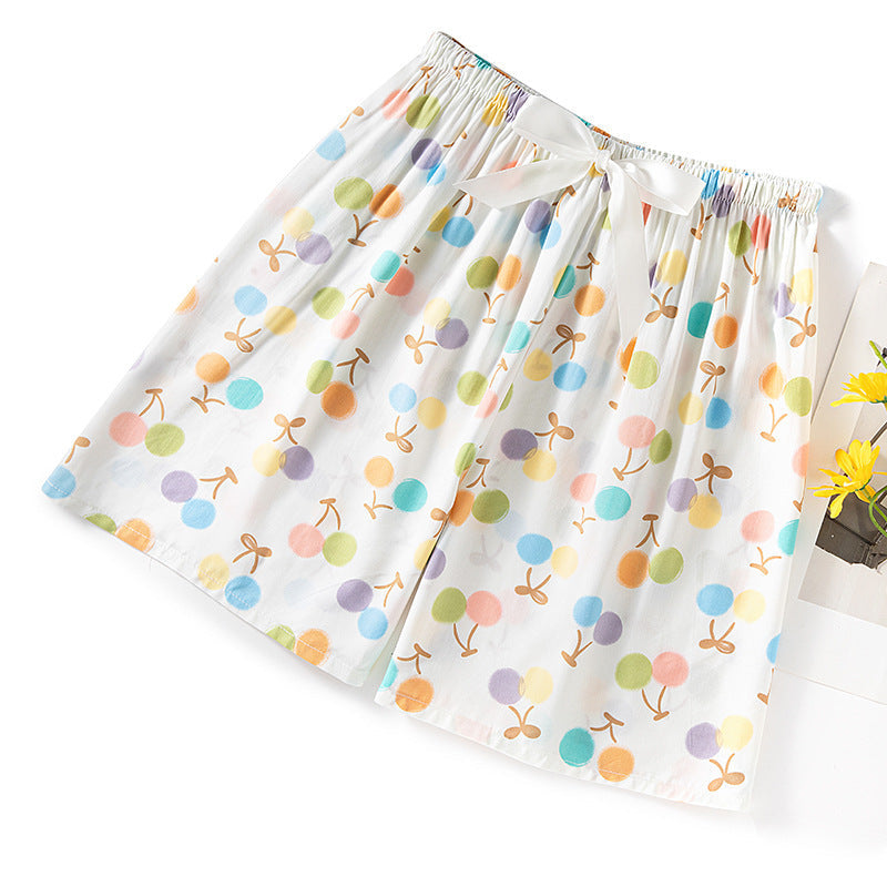Women's Cotton Silk Pajama Pants Summer Loose Casual