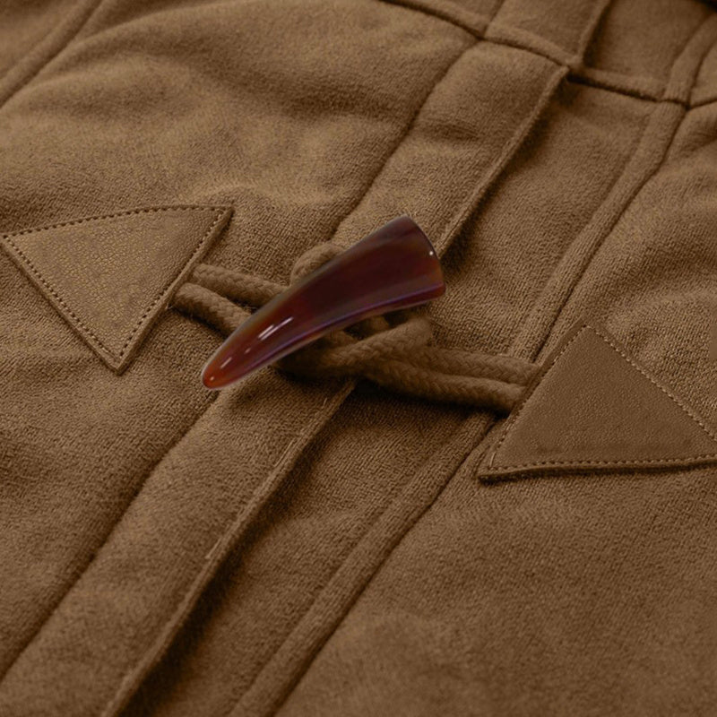 Sherpa-Lined Duffle Toggle Jacket with Hood