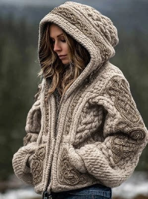 Women's Hooded Zip-Up Cardigan Sweater