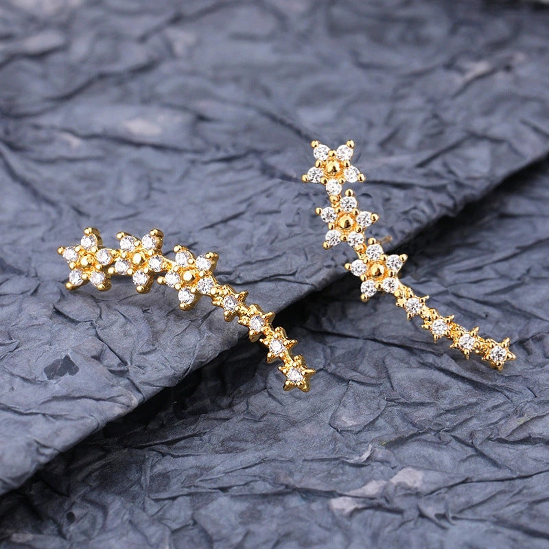 Elegant Zircon-studded Stud Earrings For Women