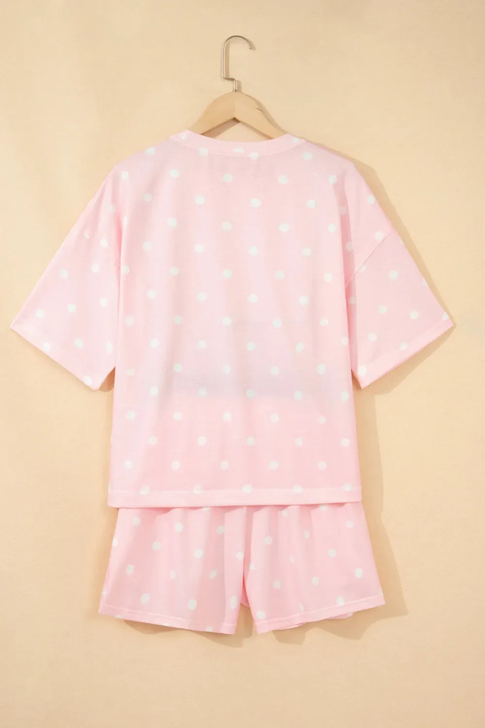 Polka Dot Loose Tee & Drawstring Shorts Set