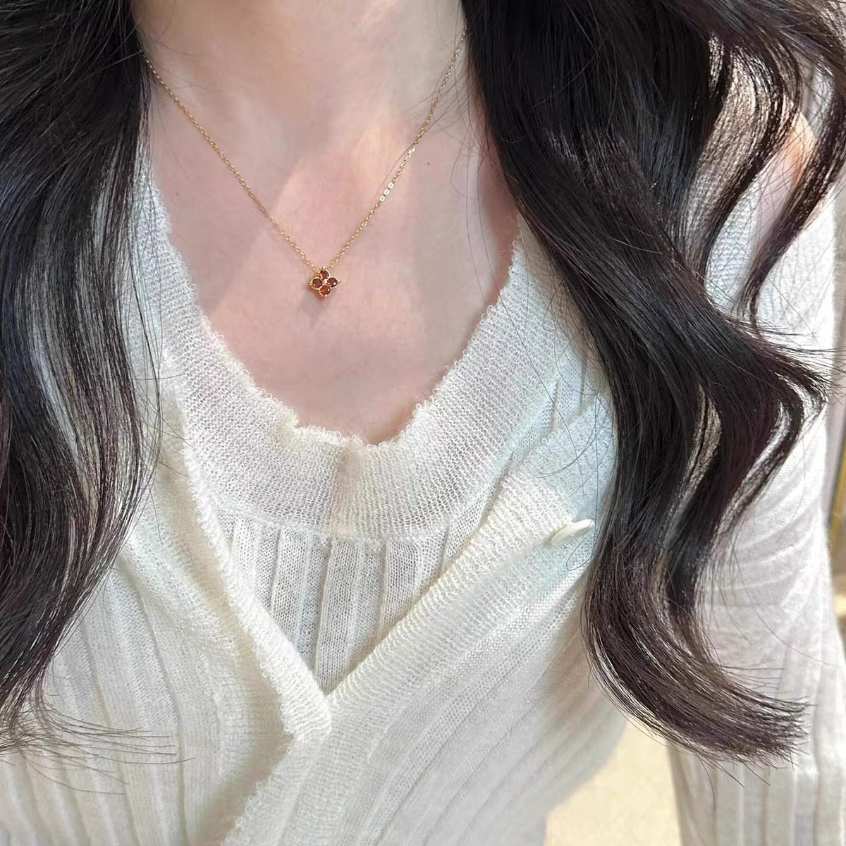 S925 Sterling Silver Pearl Necklace For Women Light Luxury And High-end