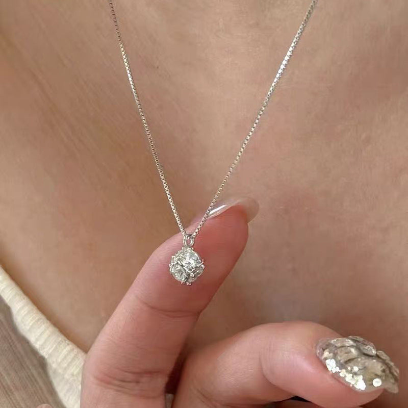 S925 Sterling Silver Pearl Necklace For Women Light Luxury And High-end