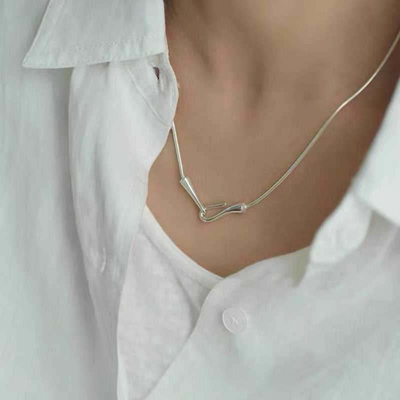 S925 Sterling Silver Pearl Necklace For Women Light Luxury And High-end