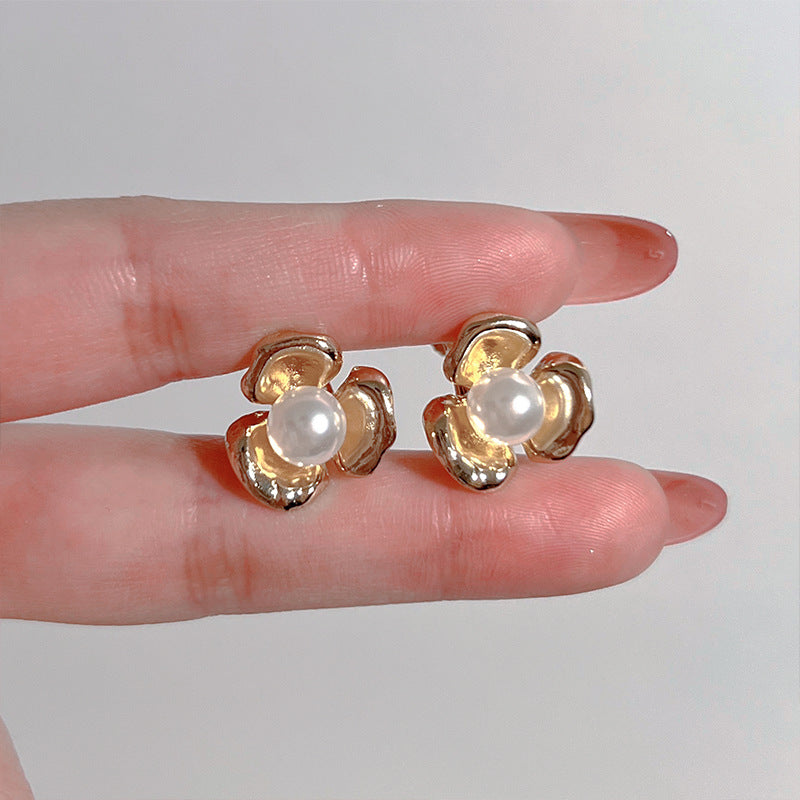 925 Gold Earrings Women's Retro