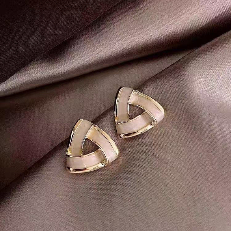 925 Gold Earrings Women's Retro