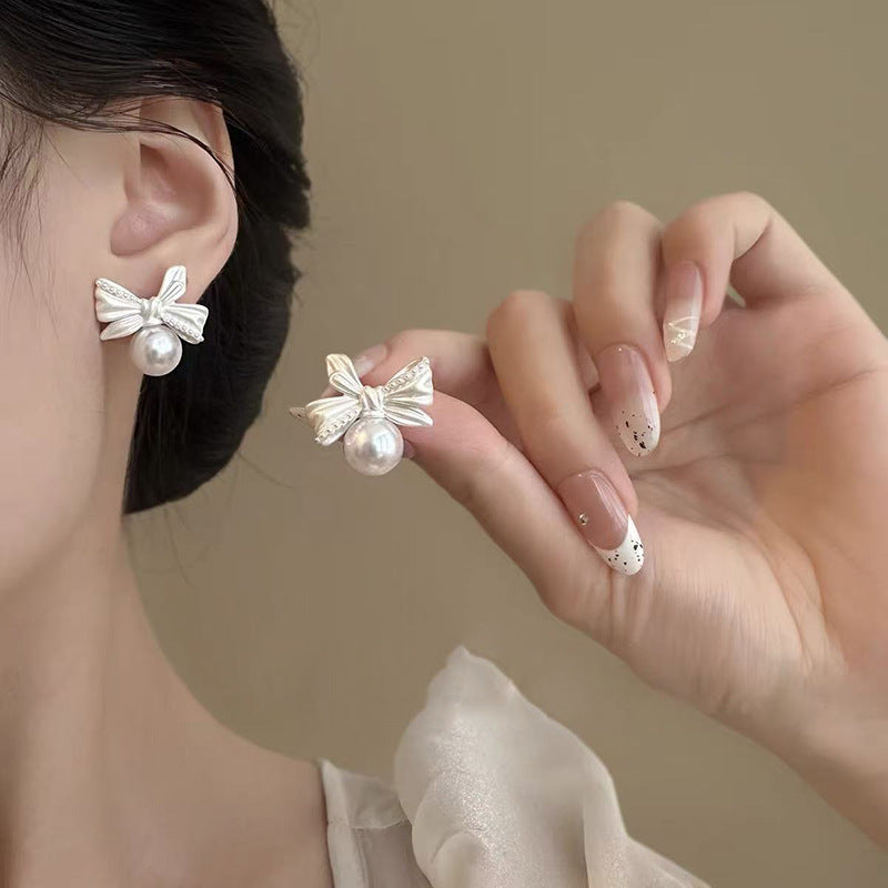 925 Gold Earrings Women's Retro