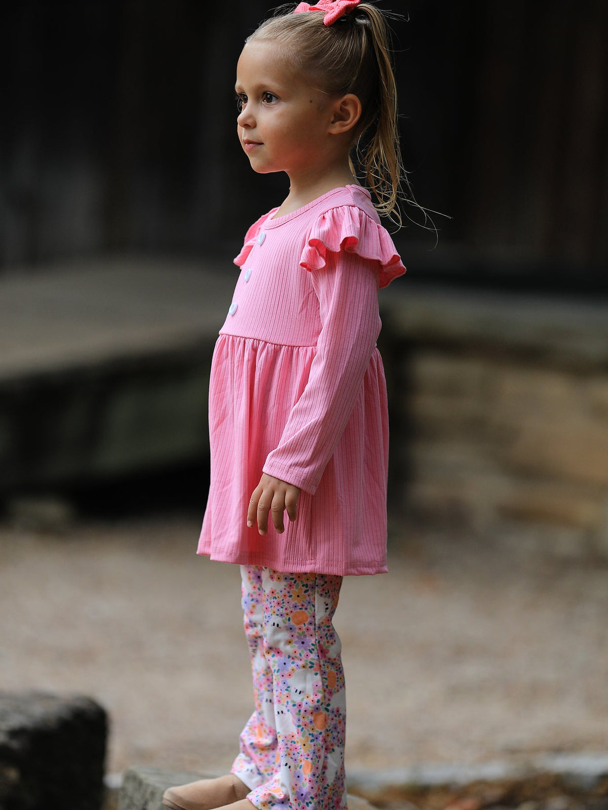 Halloween Ghost Girls Bell Bottom Pant Set Ruffle