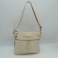 Multi Zipper Crossbody Shoulder Bag with Adjustable Long Strap