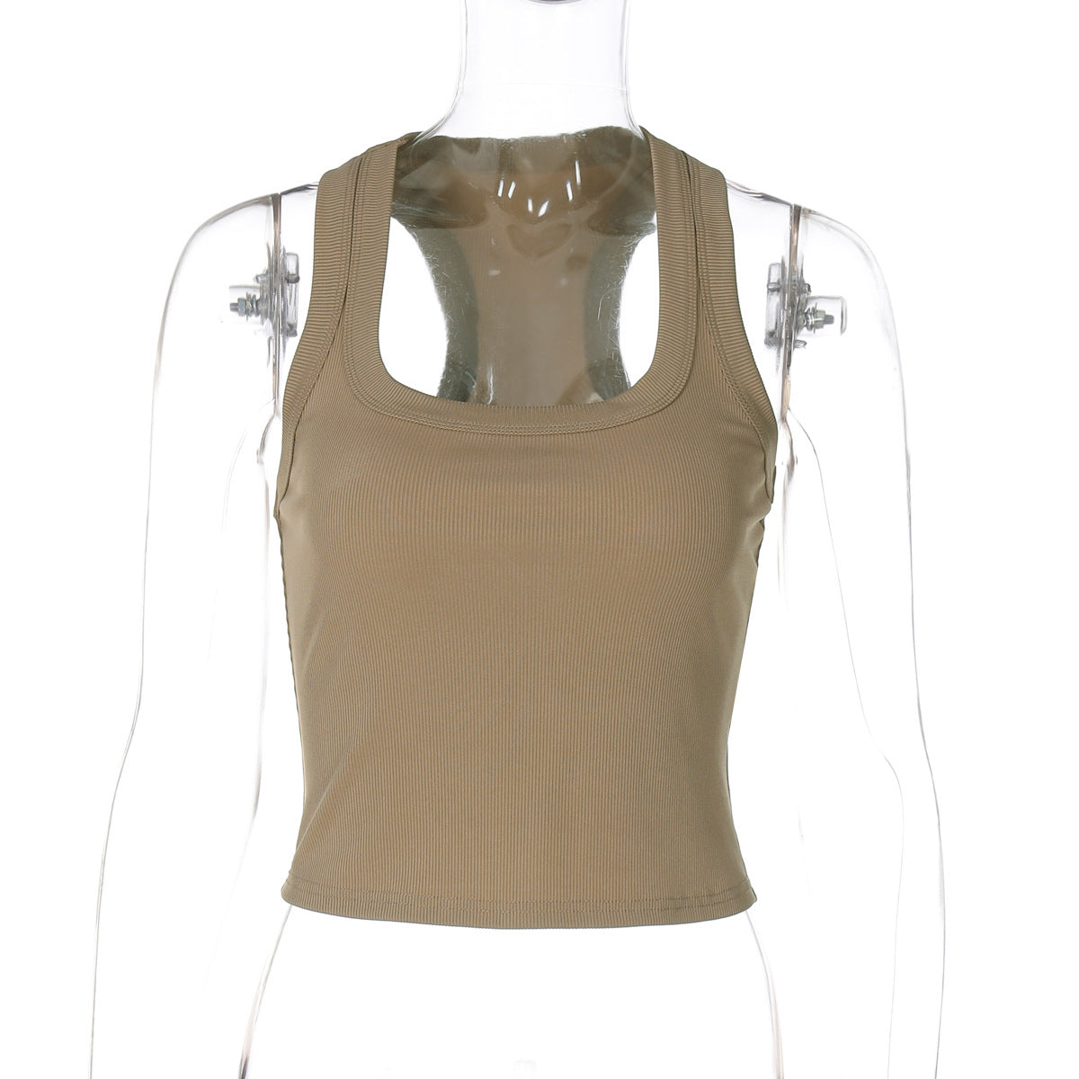 Women Clothing Summer Solid Color Slim Fit I Shape Cropped Vest for Women