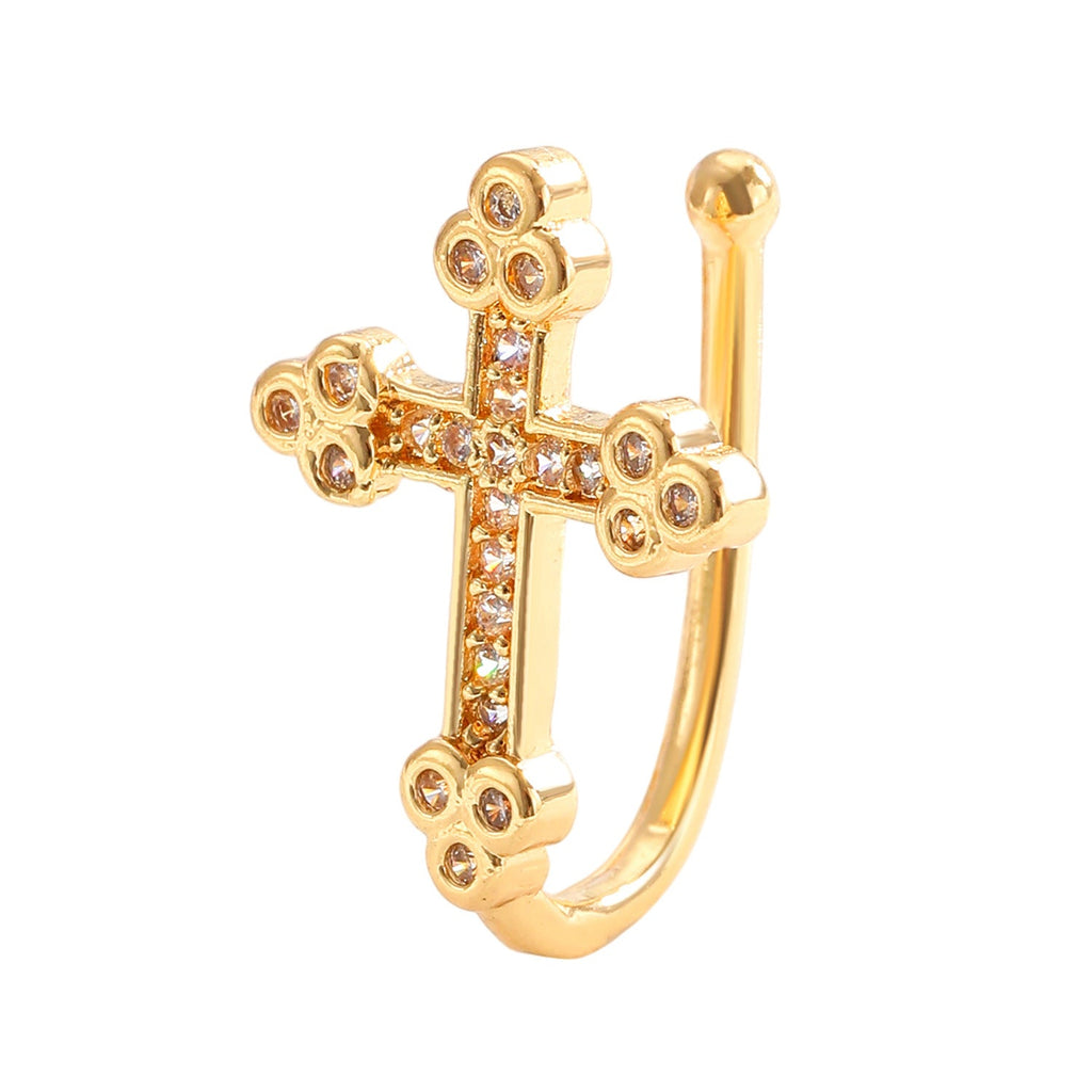 Copper Inlaid Zircon No Piercing Ear Clip