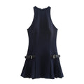Fashionable Short Two Sides Strap Sleeveless Dress