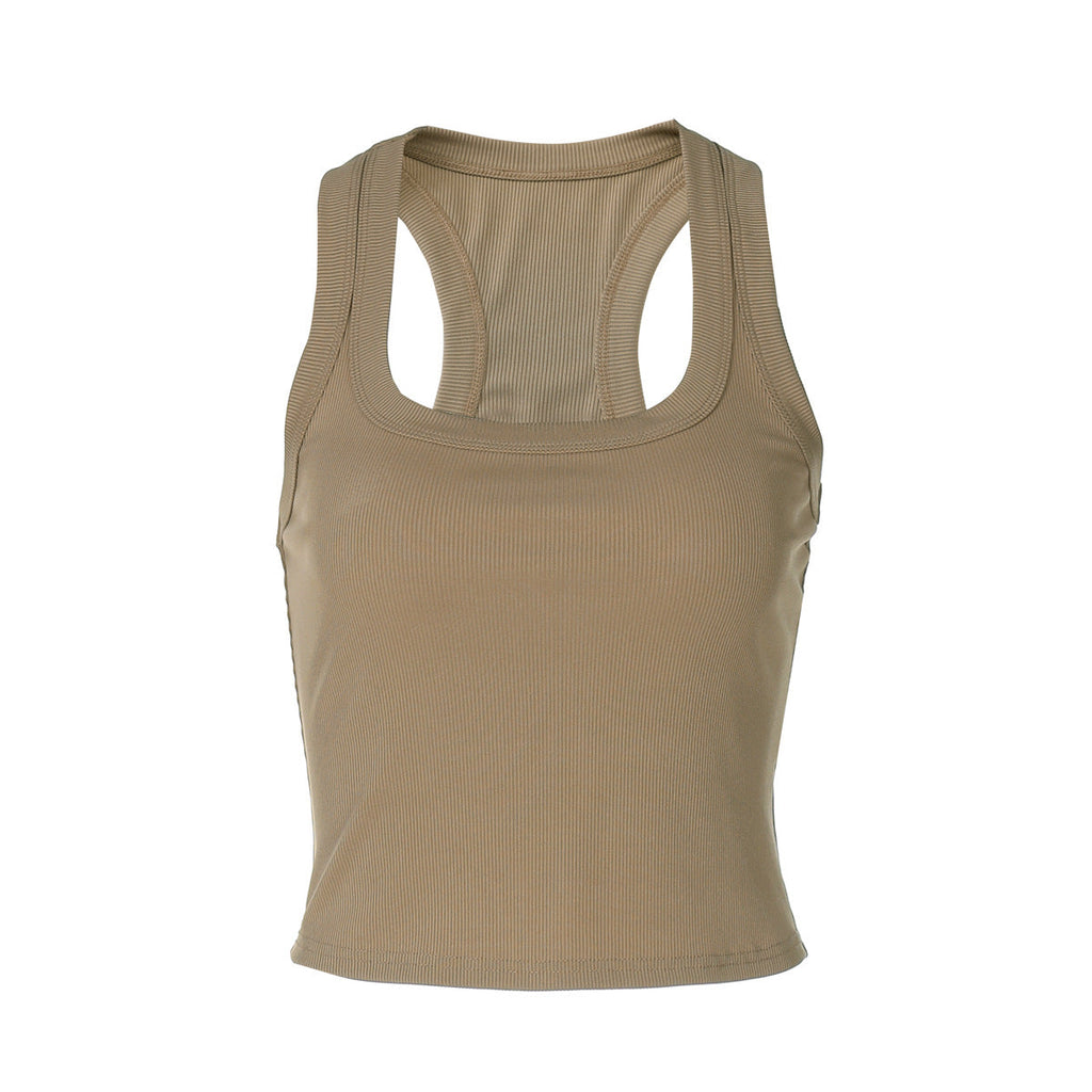 Women Clothing Summer Solid Color Slim Fit I Shape Cropped Vest for Women