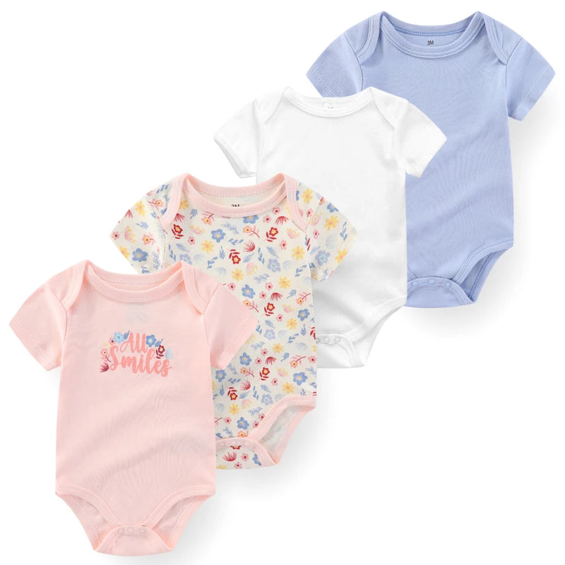4Pieces Newborn Baby Boy, Baby Girl Outfits