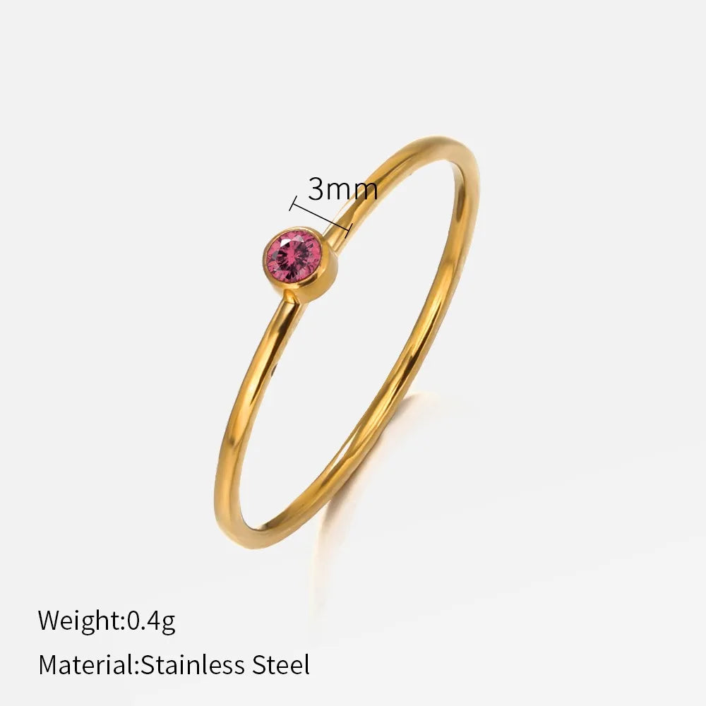 Stainless Steel Birthstone Rings for Women