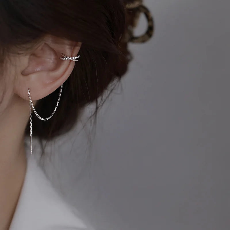 Women's Crystal Tassel Non-Piercing Cuff Earring