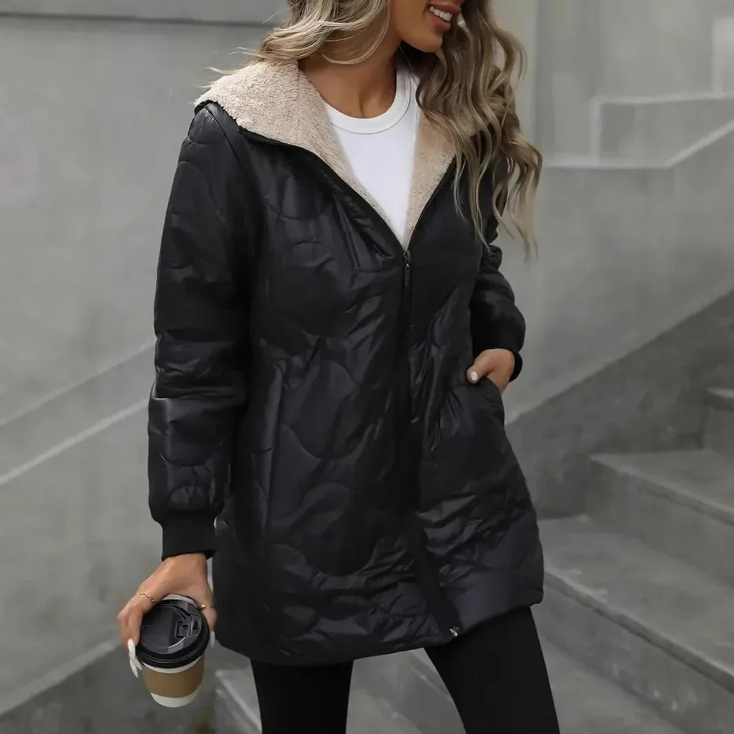 Women's Winter Jackets 2026 Hooded Mid-Length