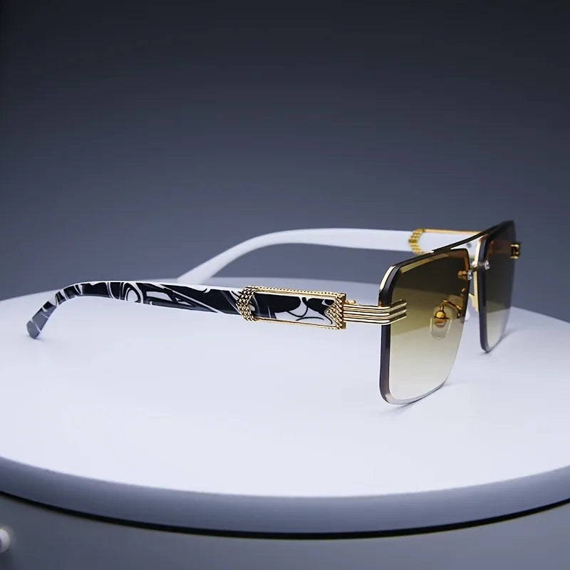 Men and  Women Rimless Sunglasses Square Frameless