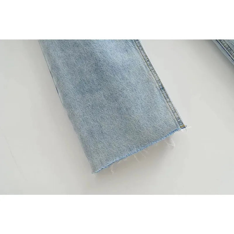 Women's High Waist  Relaxed Straight Leg Raw Hem