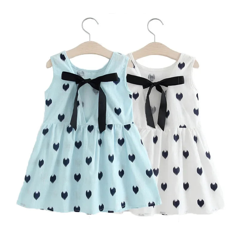 Baby Girls Sleeveless Flower Print Dresses