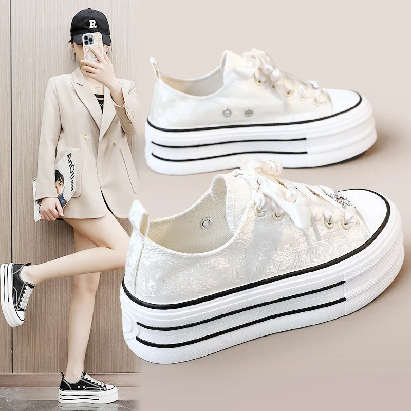 Womens Platform Canvas Shoes