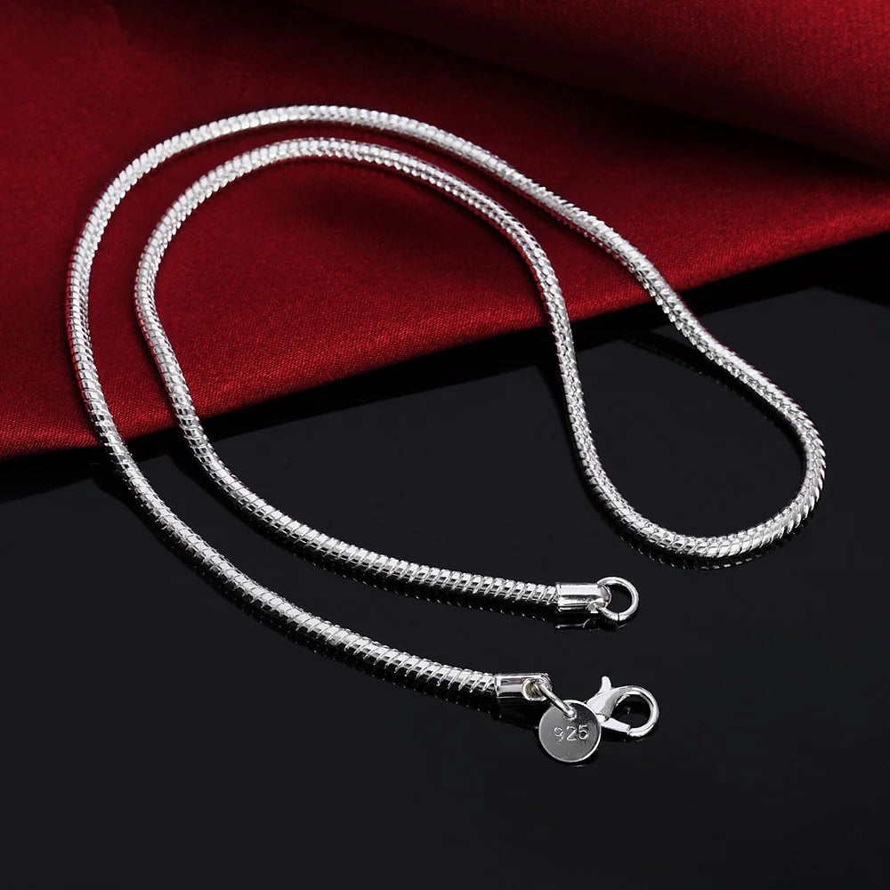 40-75cm Sterling Silver 1MM/2MM/3MM Chain Necklace