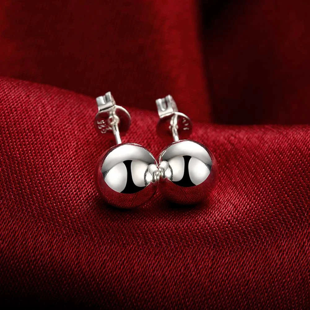 Sterling Silver Earrings Simple Round Circle Hoop Earrings for Woman