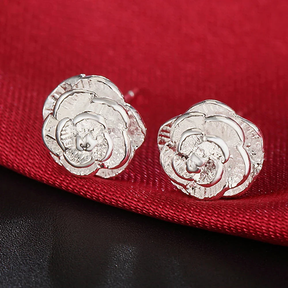 Sterling Silver Earrings Simple Round Circle Hoop Earrings for Woman