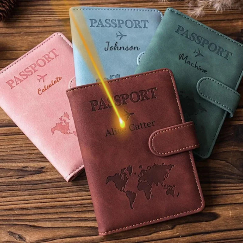 Monogrammed Engraved Name Passport Cover