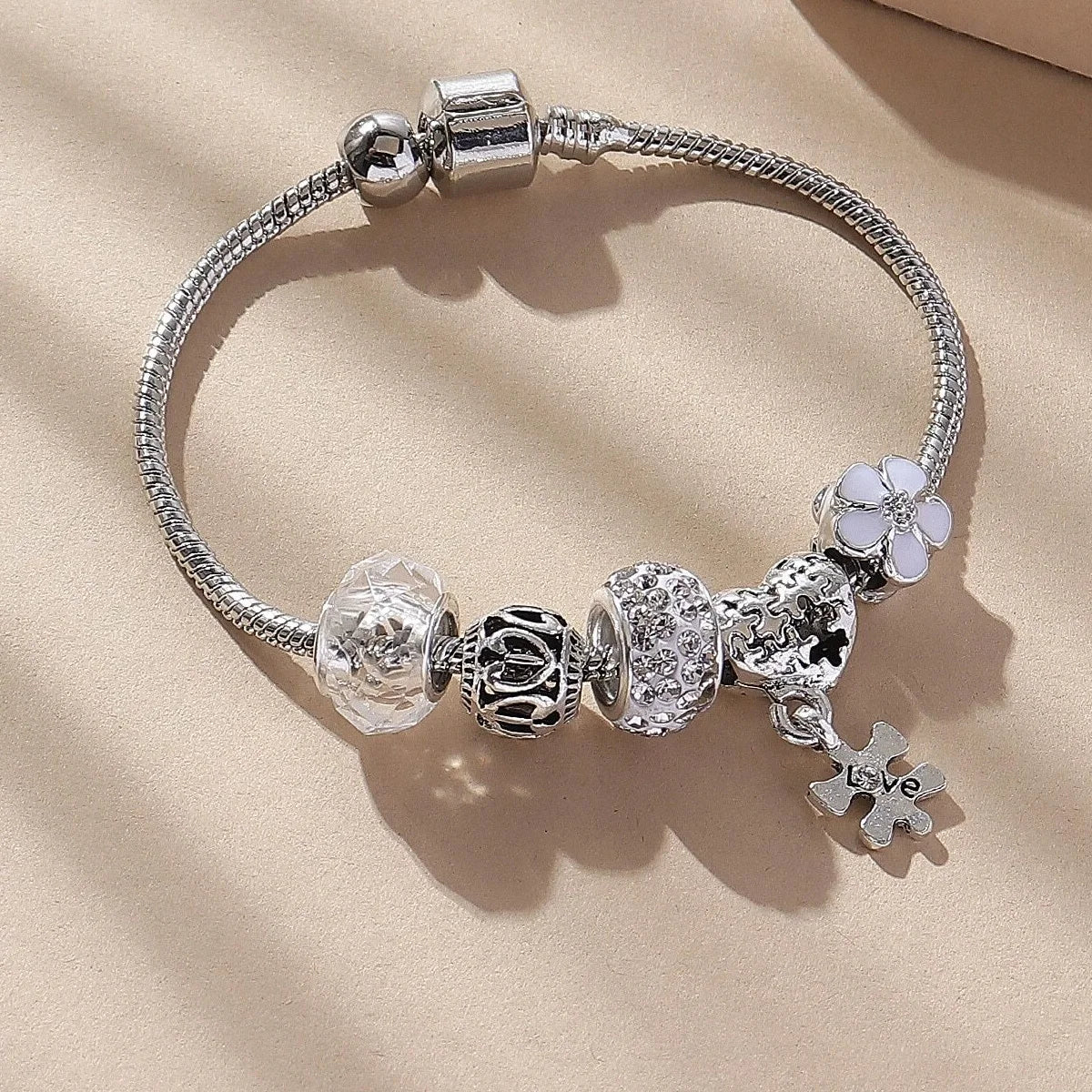 Women's Beaded Braclet Heart Shaped