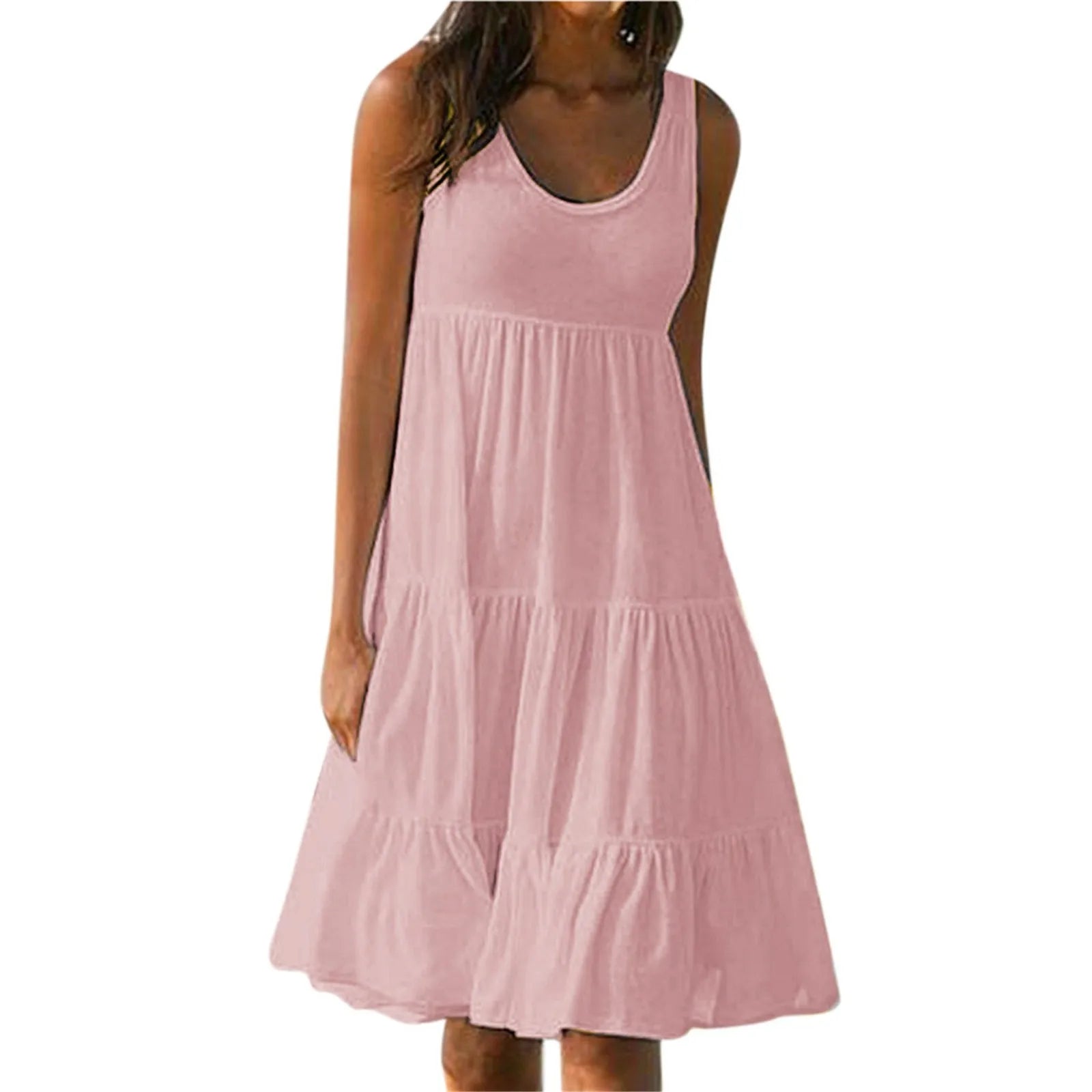 Women's Summer Pleated Midi Dress