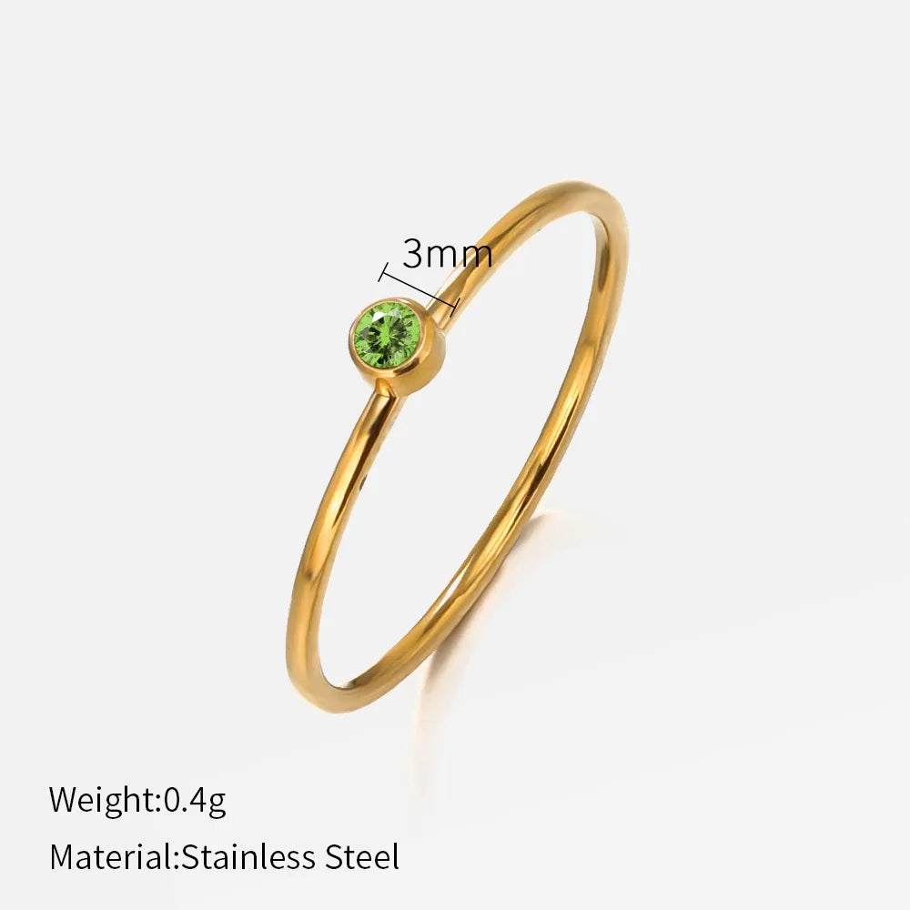 Stainless Steel Birthstone Rings for Women