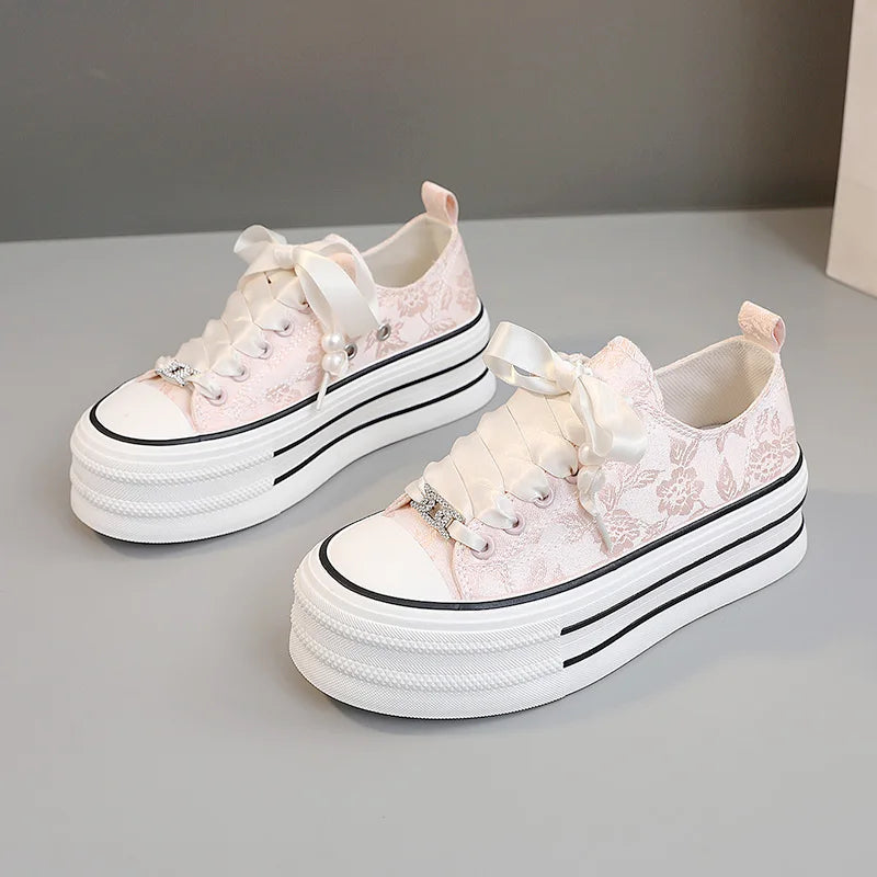 Womens Platform Canvas Shoes