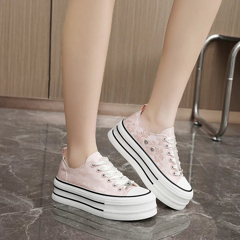 Womens Platform Canvas Shoes