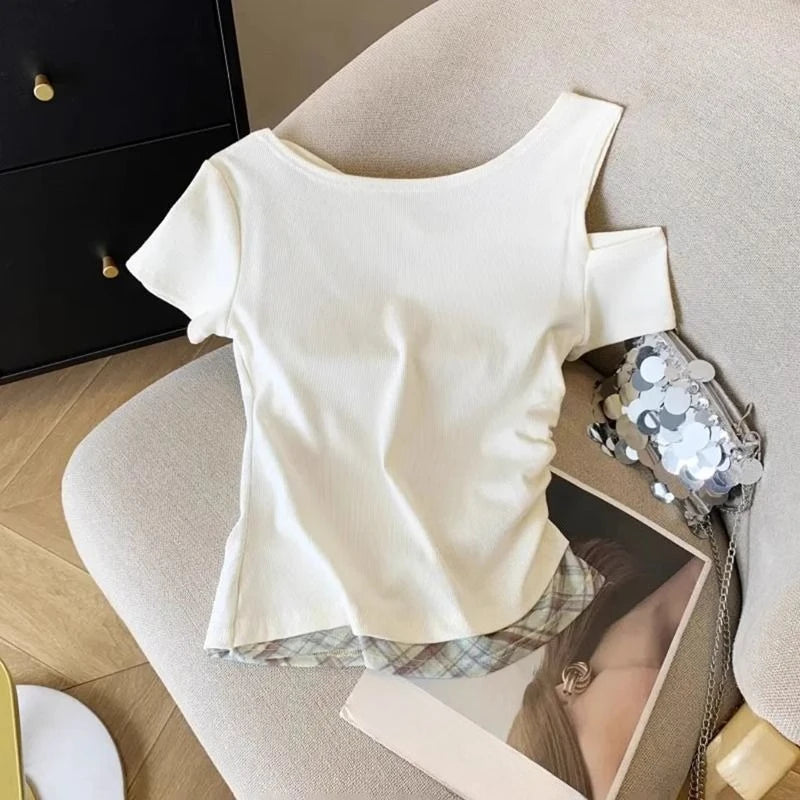 Girls Off Shoulder Two-Piece T-Shirt