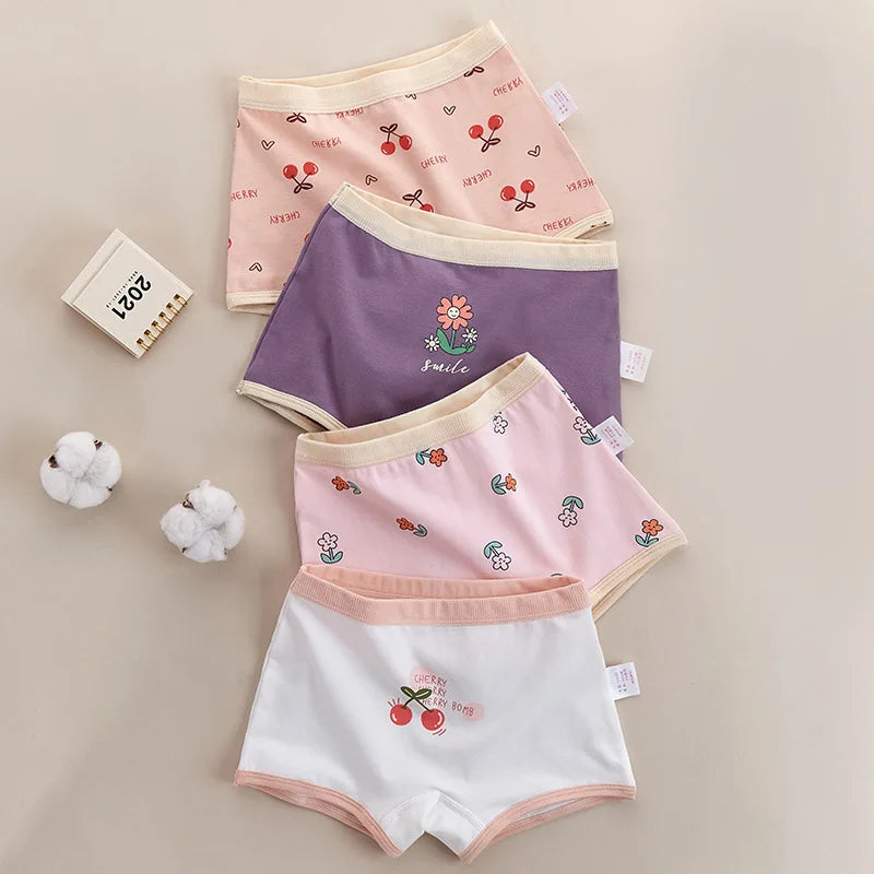 Girl's Cotton Underwear 4Pcs/lot