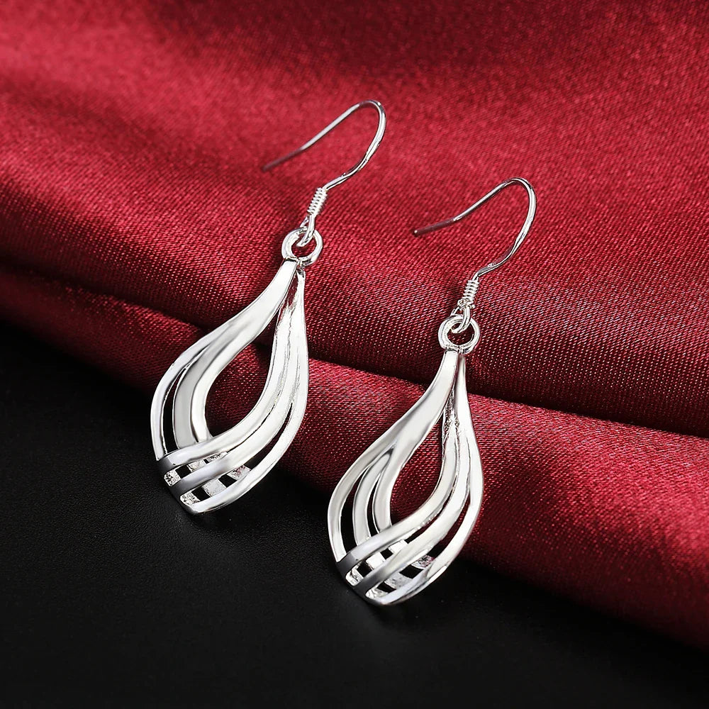 Sterling Silver Earrings Simple Round Circle Hoop Earrings for Woman