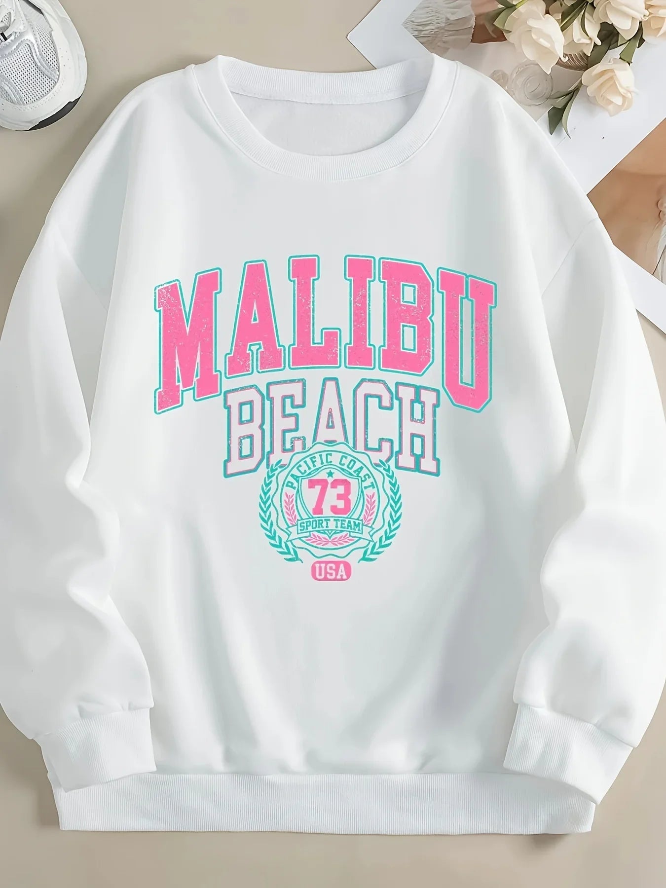 Women's Casual USA Print Pullover Sweatshirt