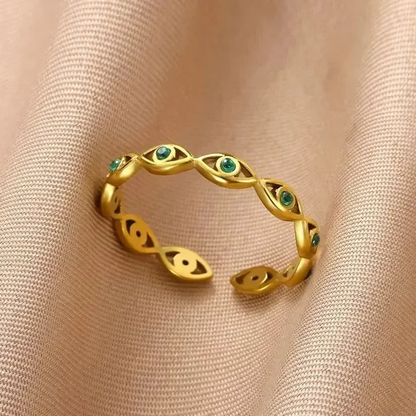 Stainless Steel Flower Open Rings For Women