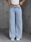 Light Blue Wide Leg Loose Pants For Women