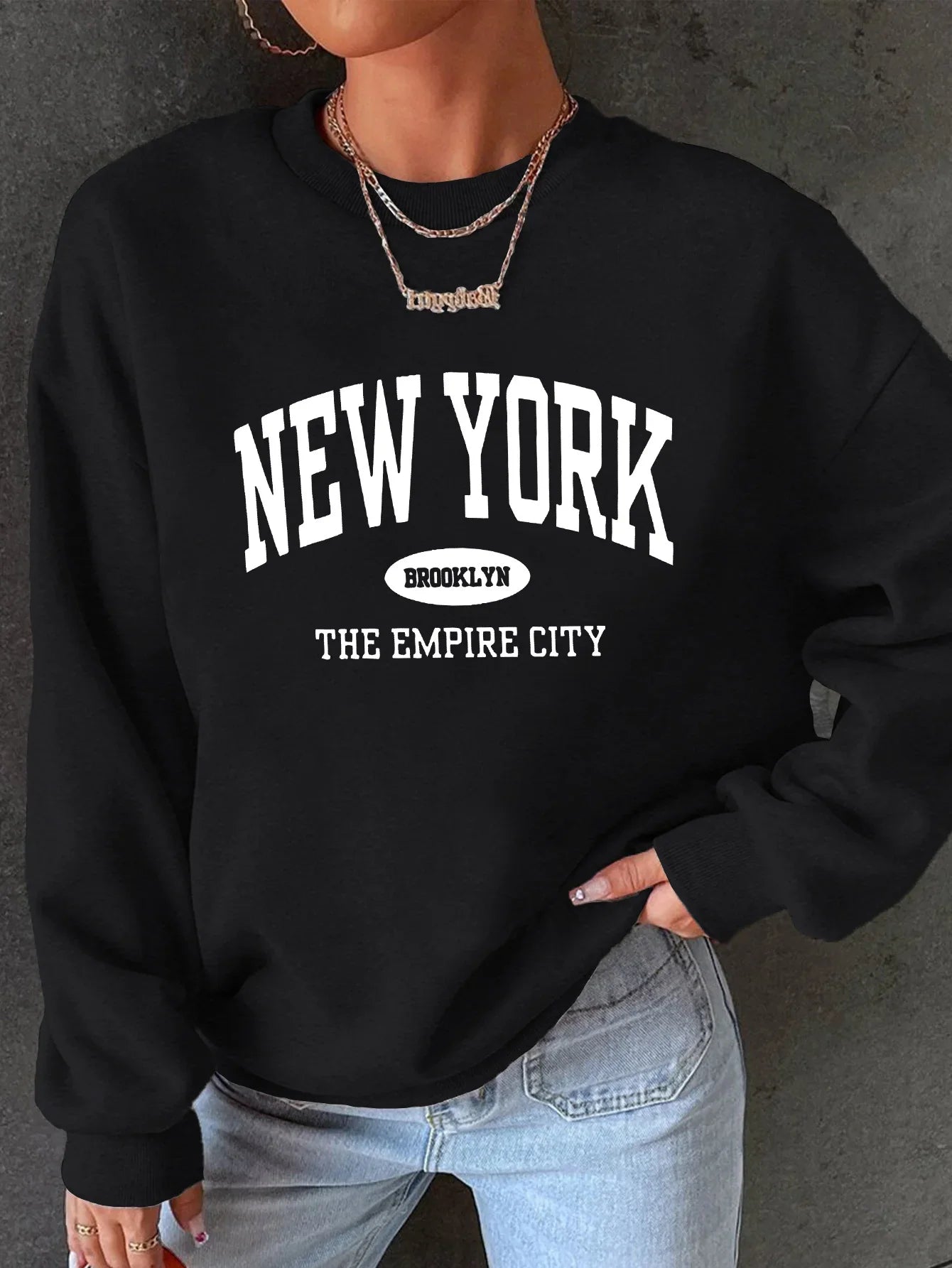 Women's Casual USA Print Pullover Sweatshirt