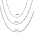 40-75cm Sterling Silver 1MM/2MM/3MM Chain Necklace